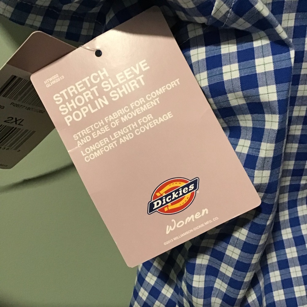 Dickies Women Stretch Short Sleeve Poplin Shirt Size 2XL NWT - Picture 7 of 8